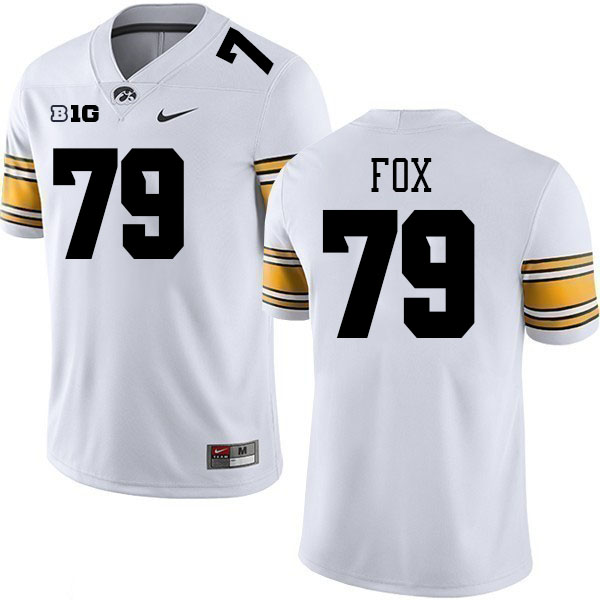 Men #79 Cody Fox Iowa Hawkeyes College Football Jerseys Stitched-White